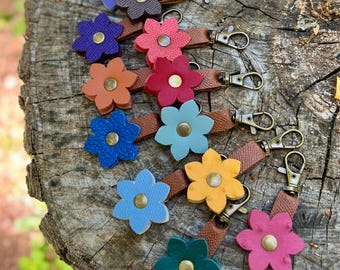 Mini Flower Leather Bag Charm