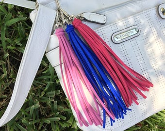 Bag Tassel Charm  -6" Tassel on Clip - Backpack Charm, Zipper Charm, Handbag Tassel, Purse Charm (ST115)