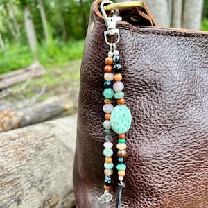 Boho Beaded Purse Charm - Boho Western Bead Charm for Handbag, Tote or Purse