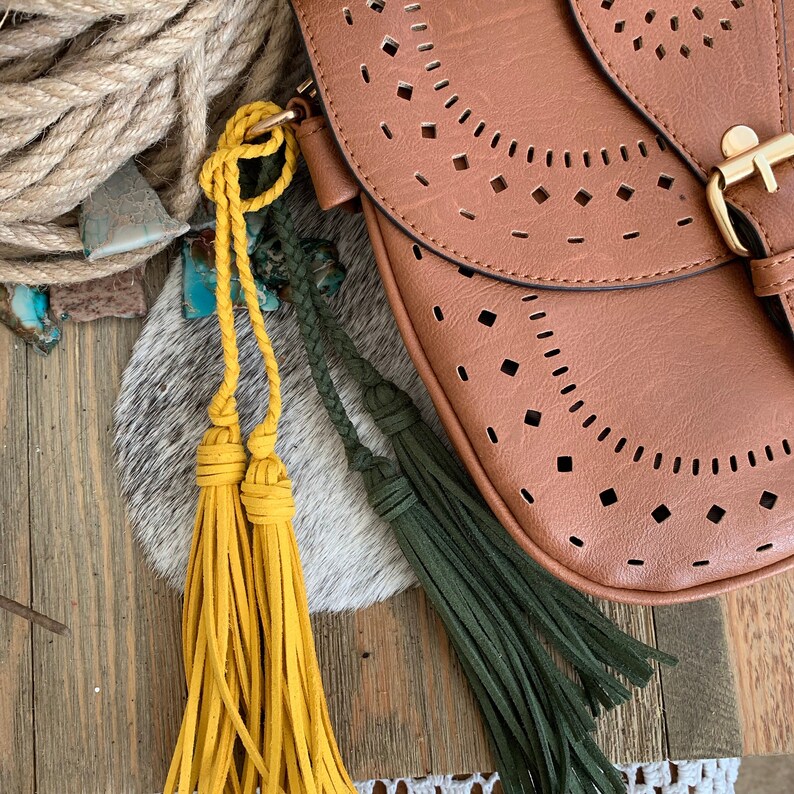 Bag Charm With Double Tassel for Handbag Purse Keys & Totes Etsy