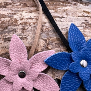 Leather Flower Purse Flair Charm Choose your Color and Hardware Custom Bag and Tote Charm image 4