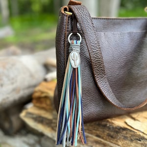 Cowgirl Western Style Tassel Purse Charm with Cactus Charm