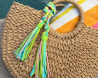 Braided Double Tassel Bag Charm in Summertime