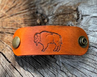 Leather Bandana Slide - Buffalo