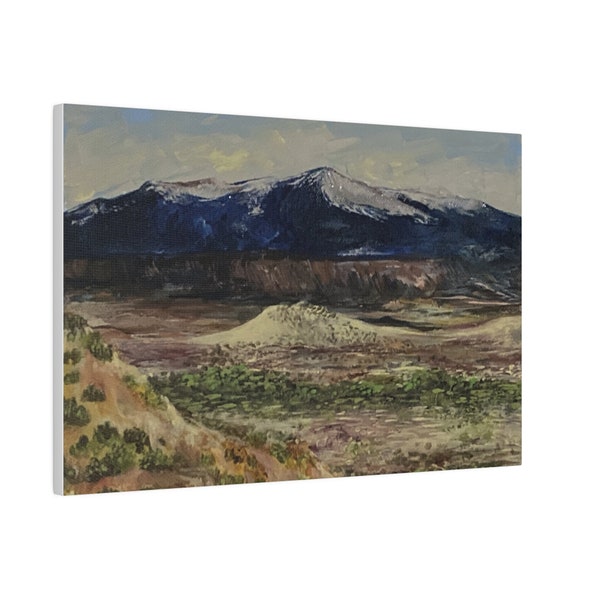 Mountain View Scenic Landscape Matte Canvas, Stretched, depth 0.75"