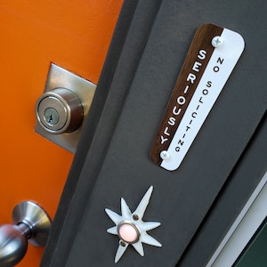 Seriously, No Soliciting Doorbell Sign - National Parks Style - Laser Cut Typography Mid-Century Modern Retro Wilderness Sign