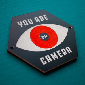 You Are on Camera Sign - Mid-century Modern Surveillance Sign - Laser ...