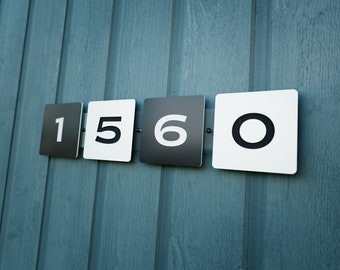 Mid-Century House Numbers - Horizontal - Custom! Eichler Style Laser Cut Numbering Typography 1950s 1960s Modern Lettering - Rummer Numbers