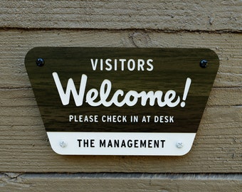 Welcome Sign - National Parks Style - Custom Text - Laser Cut Typography Mid-Century Modern Retro Wilderness Sign