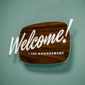 Mid-Century Welcome Sign Custom Your Text Laser Cut Typography Retro Modern Script Lettering image 3