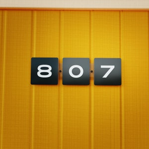 Eichler House Numbers - Horizontal - Custom! Mid-Century Style Laser Cut Numbering Typography 1950s 1960s Modern Lettering - Rummer Numbers
