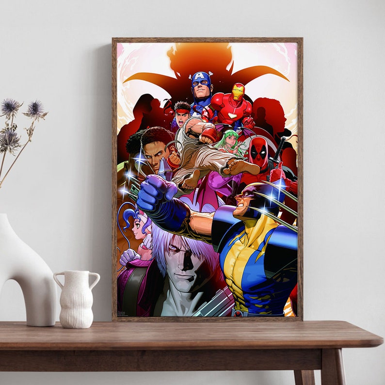 Marvel Vs. Capcom Poster for Living Room, Home Decor Canvas Wall Art ...