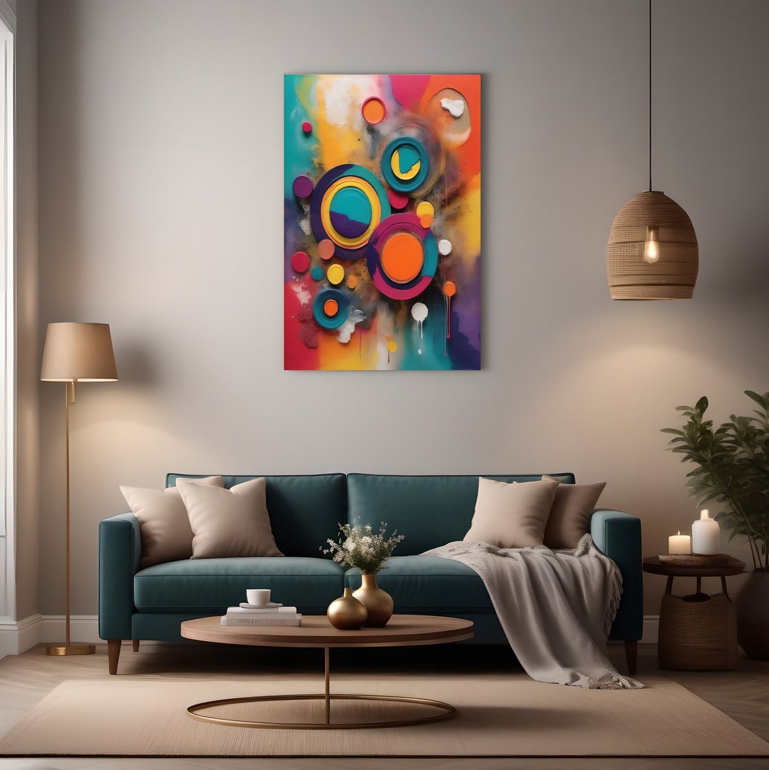PRINTABLE Bright Abstract Artwork, Bathroom, Bedroom,vibrant Delights ...