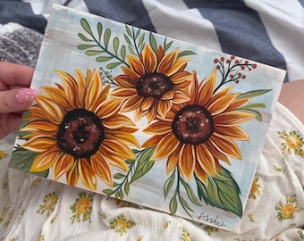 Stampa artistica di girasole / Stampa botanica giclée / Quadro con fiori gialli / Decorazione per cucina e soggiorno / Senza cornice