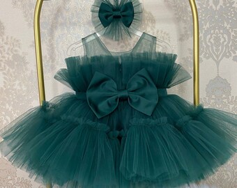 green emerald velvet dress Green Toddler Dress| High-Quality Styles main image 0