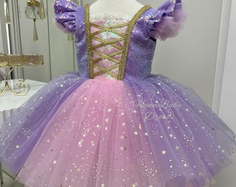 Princess Rapunzel Dress Toddler, Rapunzel Costume For Birthday, Rapunzel Baby Girl Dress, Rapunzel Gown, 1st Birthday Dress, Gift For Girls