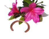 Bracelet for Men  - Thick Copper Cuff with Carved Bishop Ends
