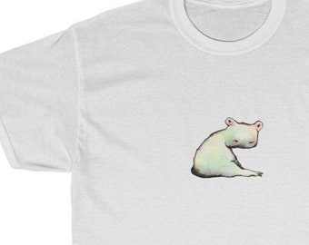 Unisex Heavy Cotton Tee - Hippo-Frog Design