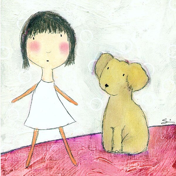 PRINT - Girl and Dog