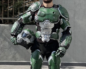 Traje portátil DOOM Slayer / Armadura de cuerpo completo / Halo Cosplay / Réplica de tamaño real Prop / Artículo pintado a mano impreso en 3D de alta calidad