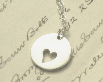 My True Love Hath My Heart Sterling Silver Necklace Love Charm Pendant