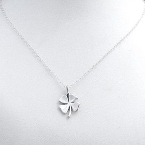 Four Leaf Clover sterling silver lucky charm pendant necklace good luck charm image 2