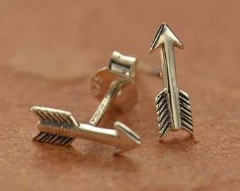 Arrows Petite Sterling Silver Post Earrings, TINY Studs, Clutch Back, Petite Jewelry, Archery, Sagittarius, the Archer, December Birthday