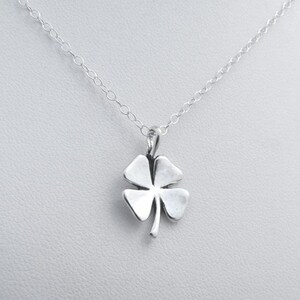 Four Leaf Clover sterling silver lucky charm pendant necklace good luck charm image 3