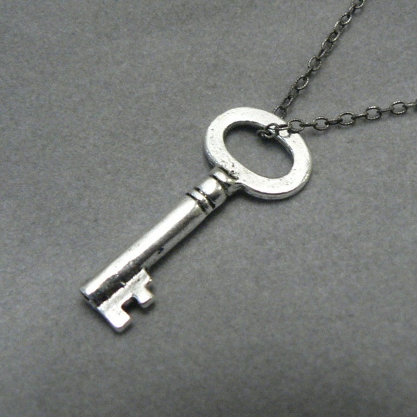 Silver Key Necklace Mary Margaret OUAT Snow White Once Upon A Time Inspired Jewelry