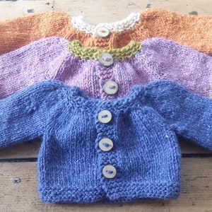 Knitting Pattern - 16&quot; Baby Doll Cardigan
