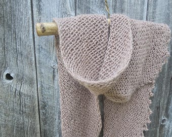 Hand Knit Scarf with Alpaca and Wool - Soft and Elegant!