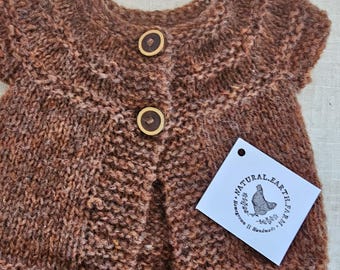 Hand Knit Wool Vest - Rust Brown - Infant/Toddler