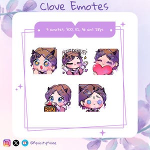 Clove, VALORANT Emotes, Clove Emotes, VALORANT Emotes, Twitch emotes, Discord Emotes, Cute and Chibi emotes, VALORANT Agent