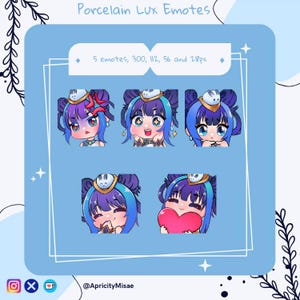Porcelain Lux, BUNDLE LOL Emotes, Lux Emotes, League of Legends Emotes, Twitch emotes, Discord Emotes, Cute and Chibi emotes, LOL Champion