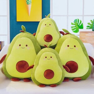 Kawaii Stuffed Fruit Green Giant Avocado Plush Toy Soft