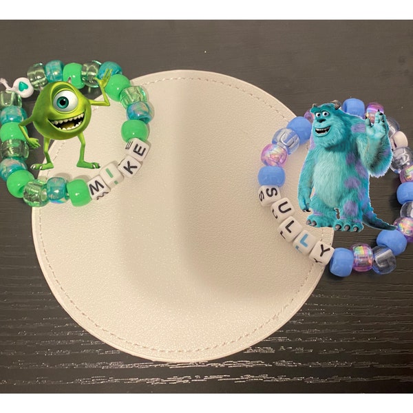 Mike Wazowski and Sully Matching Friendship beaded bracelets