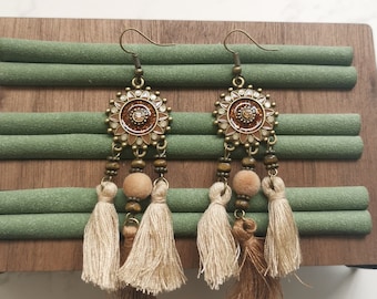 Boho Dangle Earrings, Dangle Earrings,Boho Earrings, boho, Ethnic Earrings, boho jewelry, tassel earrings, summer earrings, earrings