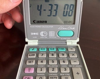 Vintage Canon Alarm Clock & Calculator  / Very Good Condition