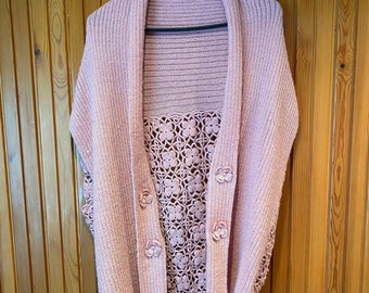 Hand Knit Very Special Cardigan / Only 1 piece / Special Work