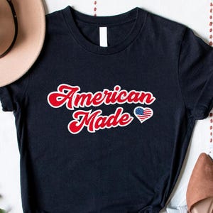 American Made Shirt, USA Flag Heart, 4th of July Tee