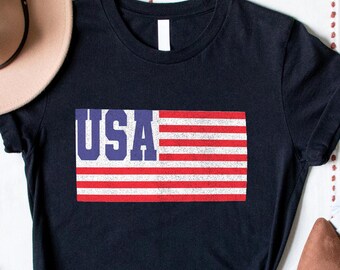 USA Flag Shirt, Patriotic 4th of July Tee