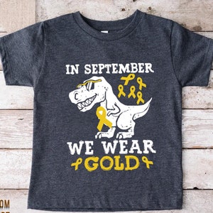 Childhood Cancer Kids Shirt,Child Cancer Fighter Dinosaur Shirt,Pediatric Cancer Toddler T-Shirt,Gold Ribbon Tee,Childhood Cancer Boy Shirt