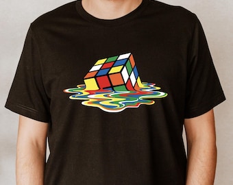 Melting Rubik's Cube T-Shirt, Retro Gamer Tee