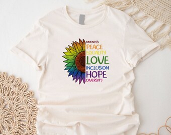 Pride Month Sunflower Tee, LGBTQ+ Equal Rights Shirt