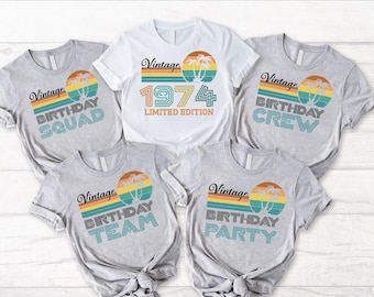 Vintage Birthday Squad Shirt, Retro Birthday Party Tee, Matching Group Shirts