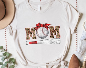 Leopard Baseball Mom Shirt, Game Day Tee