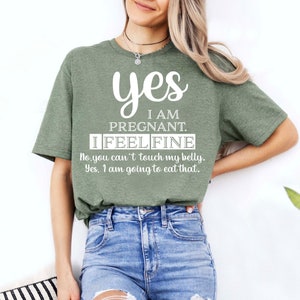Pregnancy Announcement Shirt, Funny Pregnancy Shirt,New Mom Gift,Mom to Be T-shirt, Maternity Shirt,Yes I Am Pregnant, Shirt for Baby Shower