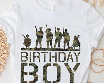 Birthday Boy Camo Army Shirt, Military Birthday Tee