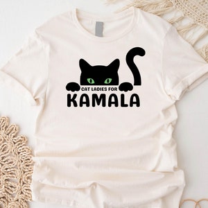 Cat Ladies For Kamala Shirt,First Female President T-shirt,Childless Cat Lady Shirt,US Elections 2024,Democrat Vote Gift,JD Vance Hates Cats