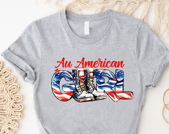 All American Girl Shirt, Patriotic USA Flag Tee